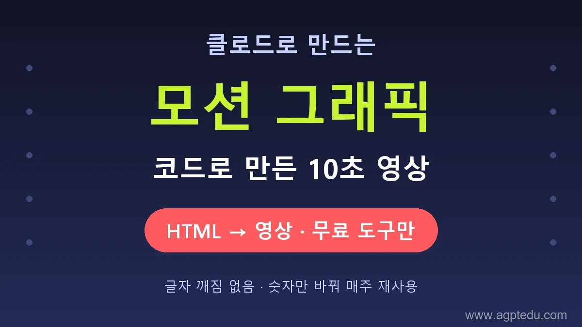 클로드로 모션 그래픽 만들기｜코드로 만든 10초 영상, 구글 Vids와 비교 (실제 제작기)