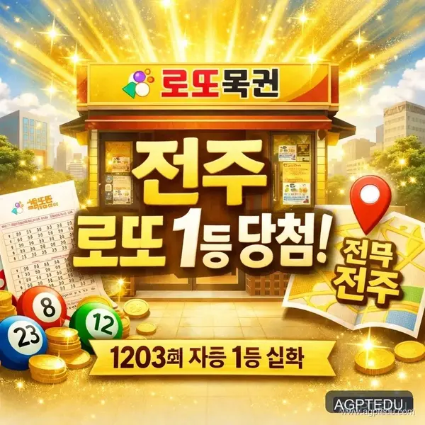 전북 전주시 1등 당첨, 로또 명당 공개, 전주 1203회 당첨점