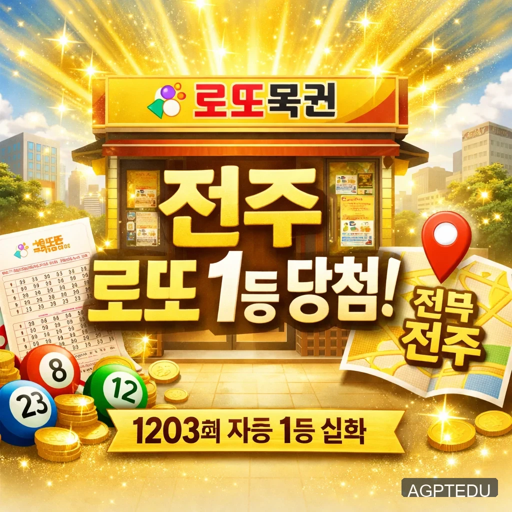 전북 전주시 1등 당첨, 로또 명당 공개, 전주 1203회 당첨점