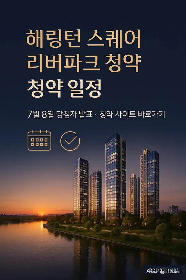 해링턴 스퀘어 리버파크 당첨자 발표일자, 발표시간, 청약 경쟁률