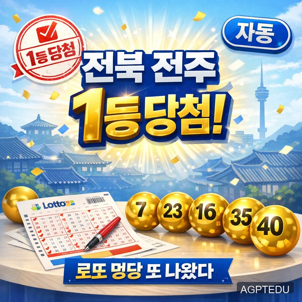 전북 전주시 1등 당첨! 전주 로또 명당 공개 (1203회 실화)