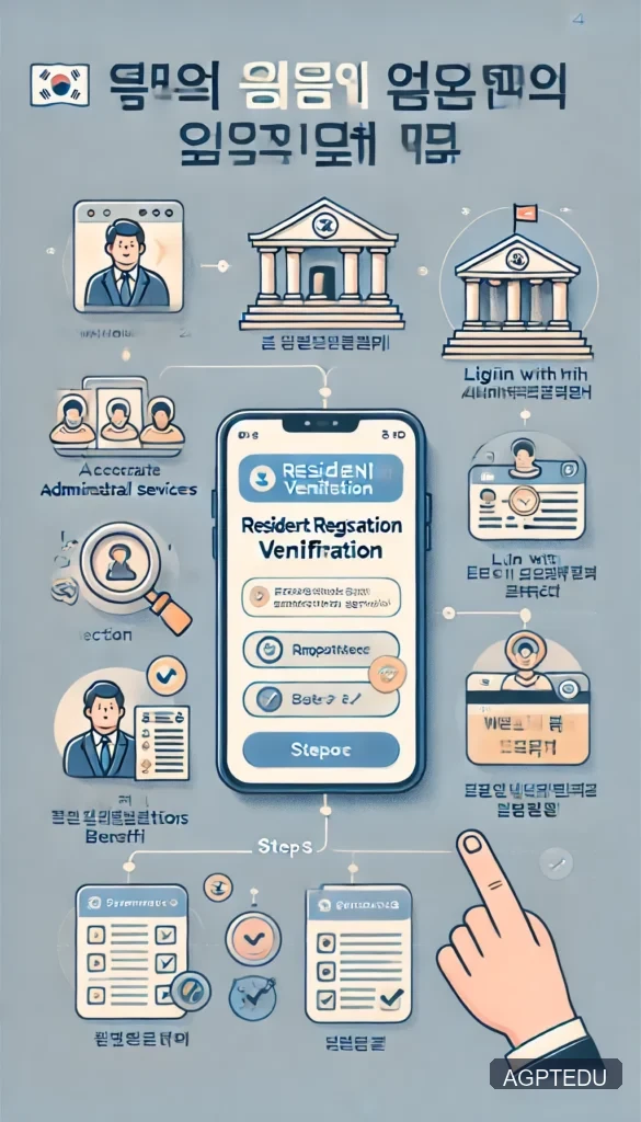 DALL·E 2024-08-24 16.39.02 - An infographic explaining the importance of the Resident Registration Verification (주민등록 사실조사) and the step-by-step process for participation via a sm