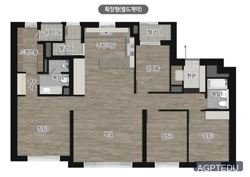 시티오씨엘 6단지 평면도 102m2 B