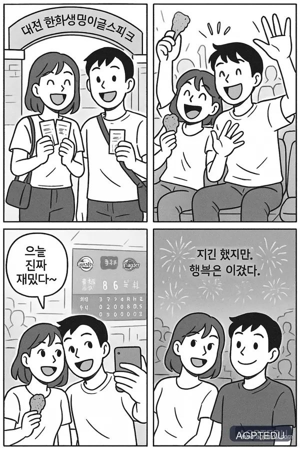 한화 이글스 행복 야구 4컷 만화, 2025년 5월 24일, 토요일 경기