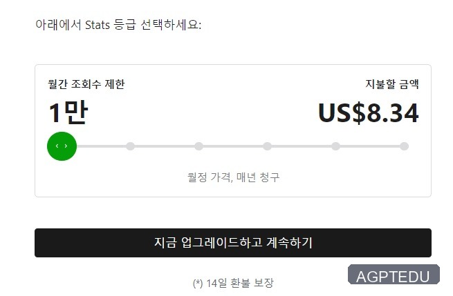 새로운 젯팩 통계 월 사용료