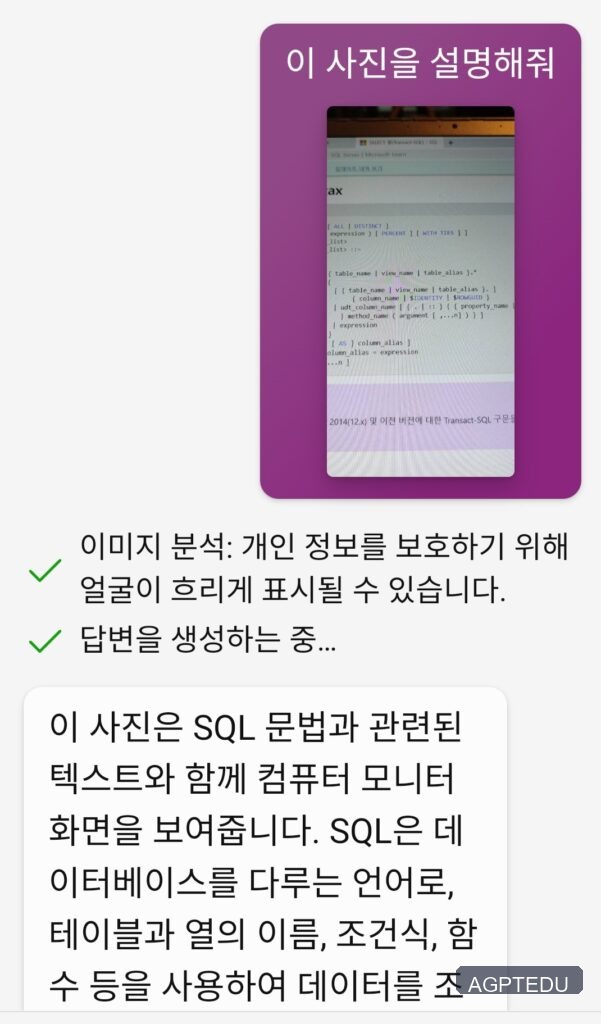 MS 코파일럿 촬영한 사진 설명