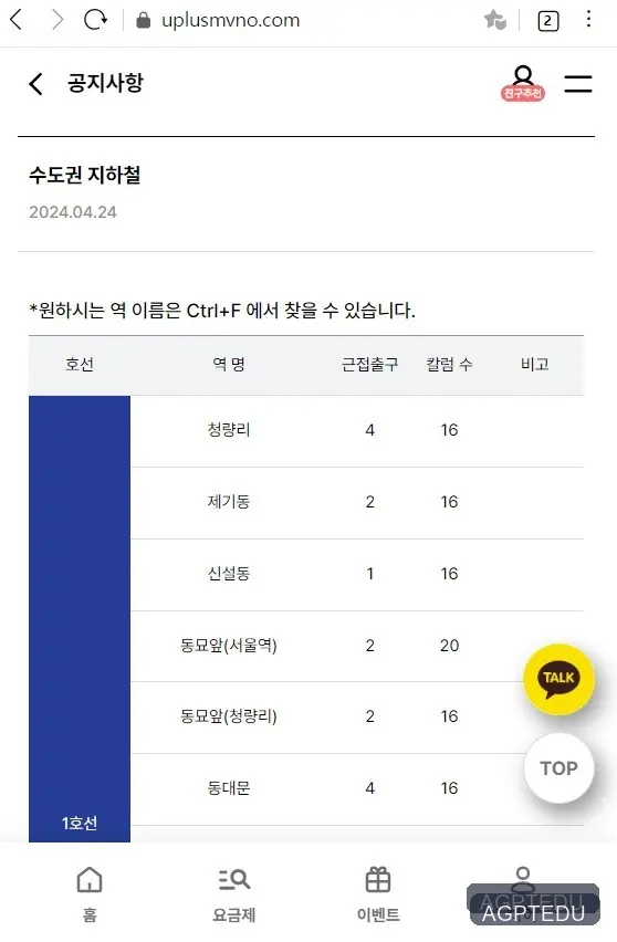 유플러스 알뜰폰 원칩 수도권 지하철역 구매처, K3620, K3630 유심카드 고장