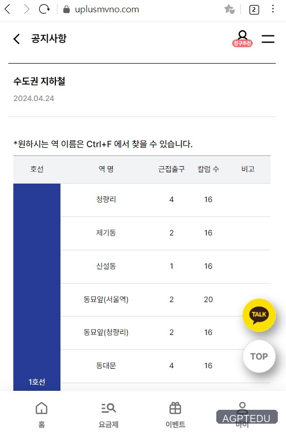 유플러스 알뜰폰 원칩 수도권 지하철역 구매처, K3620, K3630 유심카드 고장