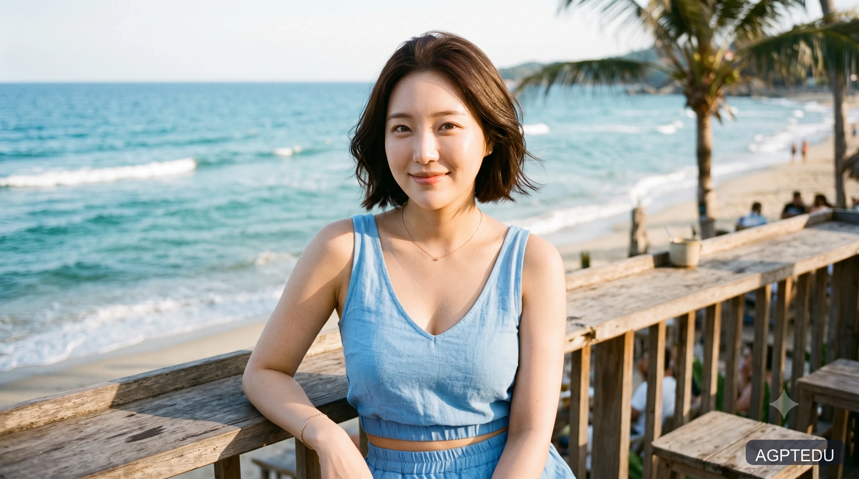스카이블루 투피스 x 에메랄드 바다