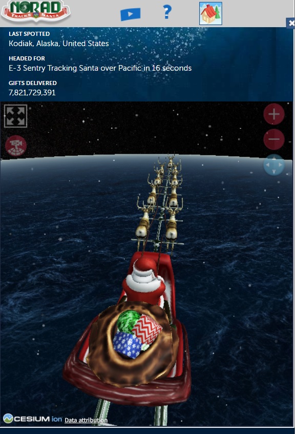 북미항공우주방위사령부 산타 추적 링크, 위치, 지금은 어디에 있나요?