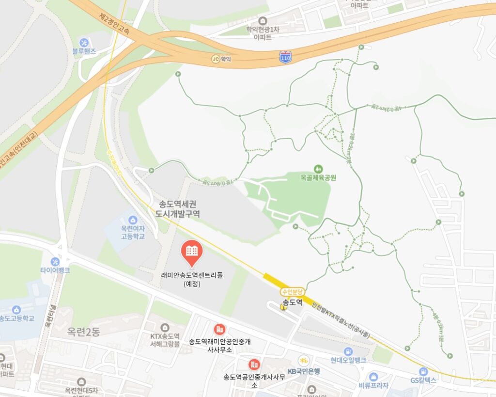 래미안 송도역 센트리폴 위치, 네이버 지도