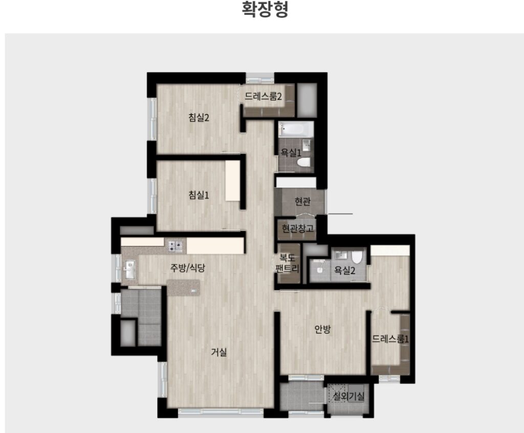 래미안 송도역 센트리폴 평면도 84m2 C타입
