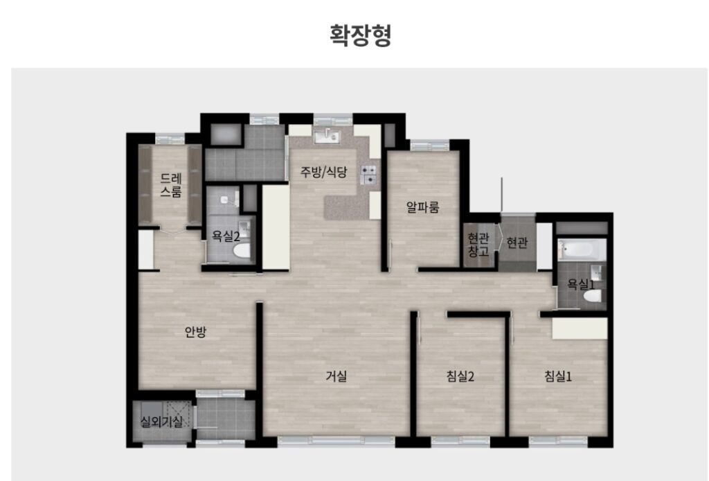 래미안 센트리폴(1BL) 84m2 평면도