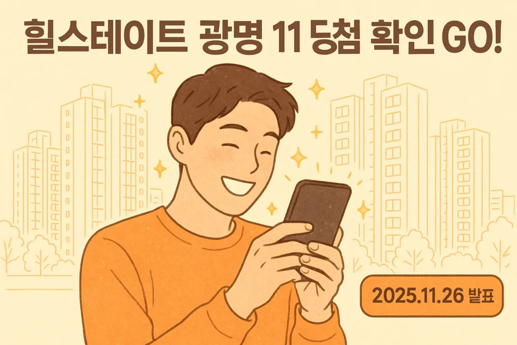 힐스테이트 광명 11 당첨자 발표일자, 시간, 청약 경쟁률