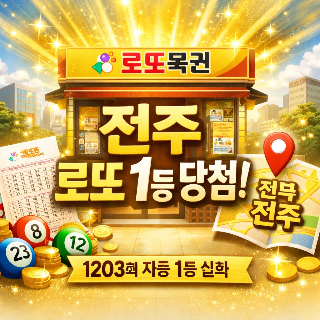 전북 전주시 1등 당첨! 전주 로또 명당 공개 (1203회 실화)